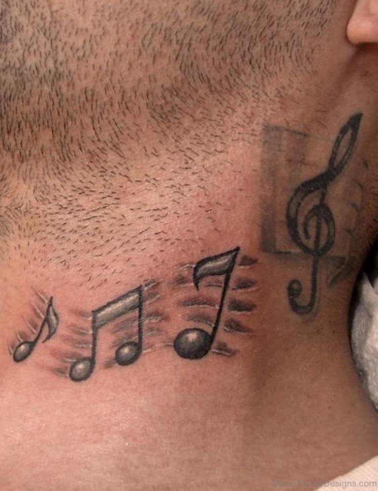 65 Brilliant Music Notes Tattoos On Neck