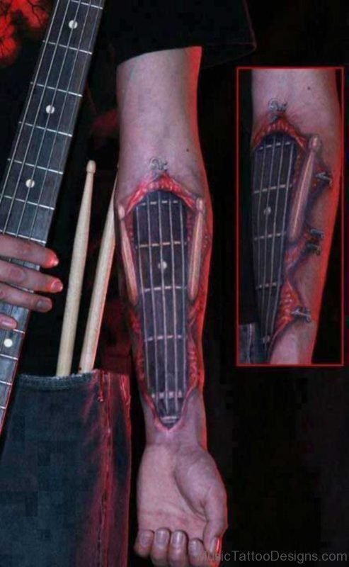 Lovely Guitar Tattoo