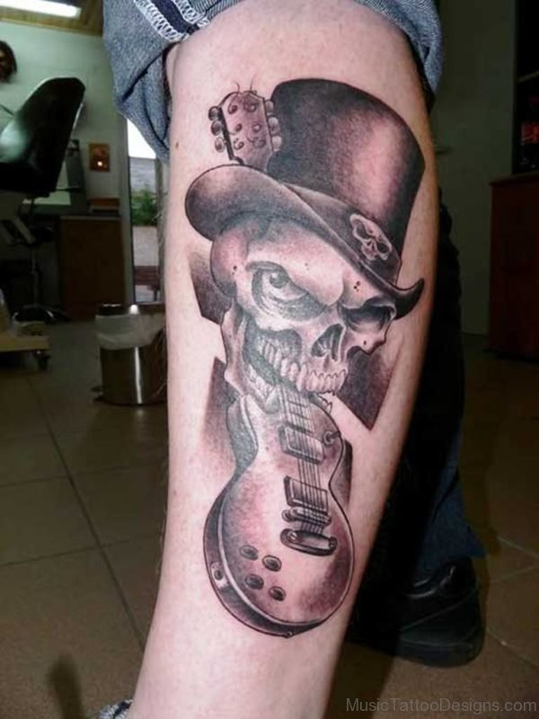 Skull and Guitar Tattoo