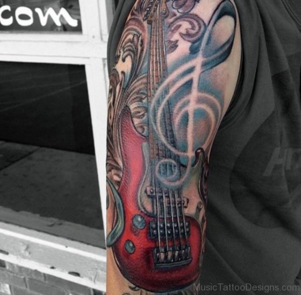 Stunning Guitar Tattoo