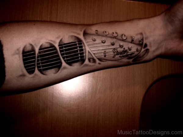 Stylish Guitar Tattoo