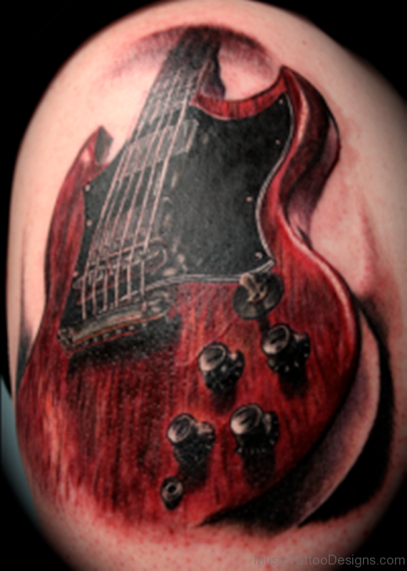 3D Guitar Tattoo