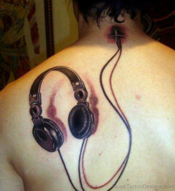 3D Headphones Tattoo
