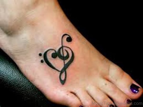 Attractive Music Heart Tattoo