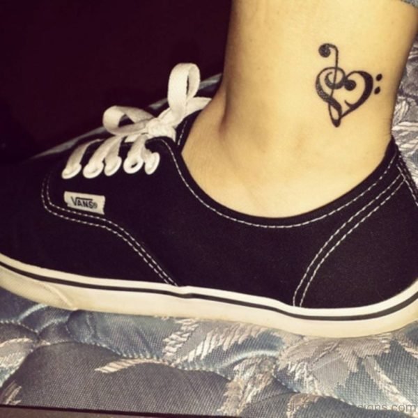 Awesome Music Tattoo On Ankle