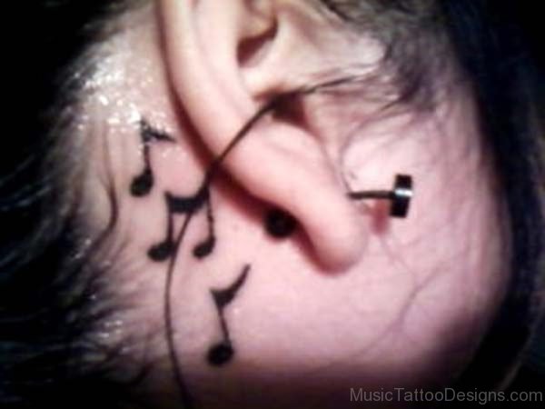 Awesome Music Notes Tattoo Design