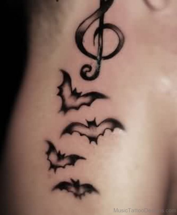 Bats And Music Tattoo