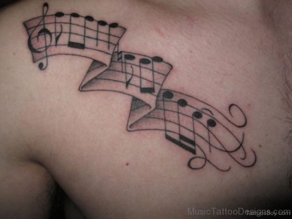 Beautiful Music Tattoo On Chest