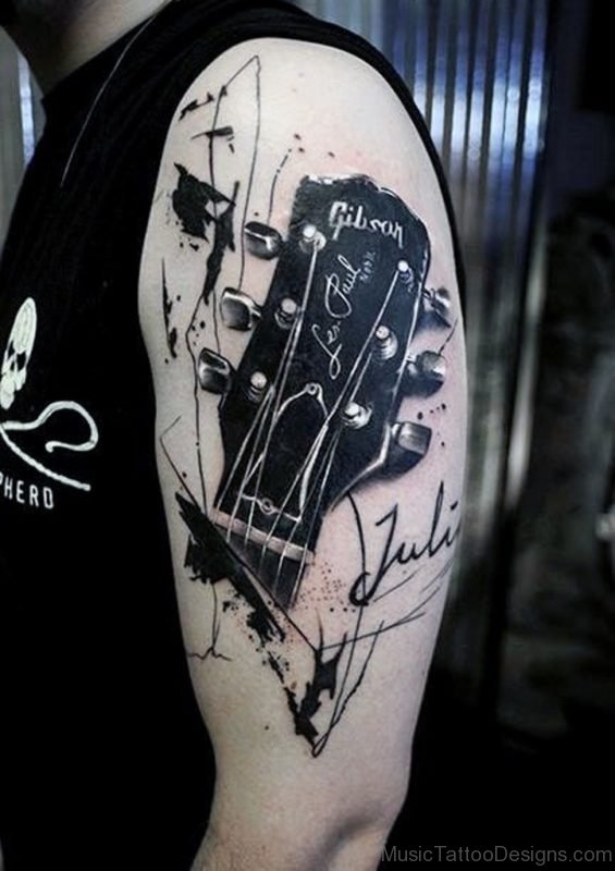 Black Guitar Tattoo