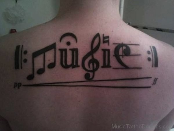 Black Inked Music Tattoo
