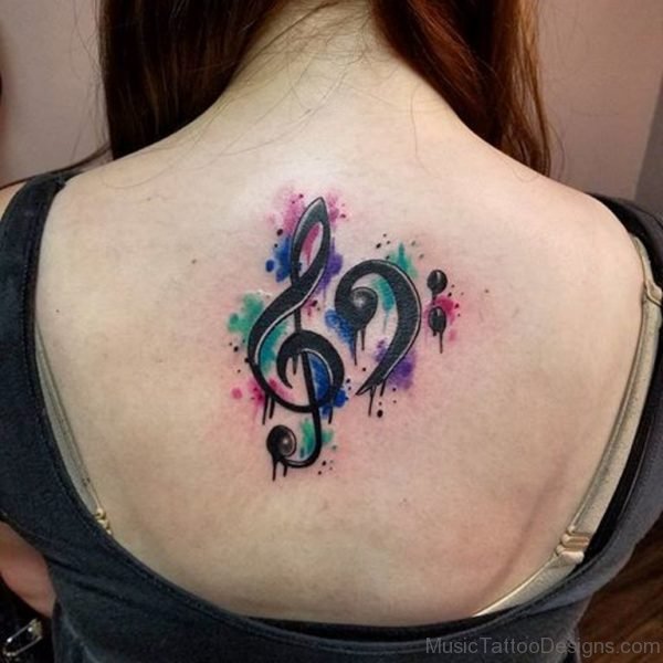 Colorful Music Notes Tattoo