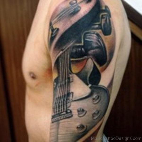 Cool Guitar Tattoo Design