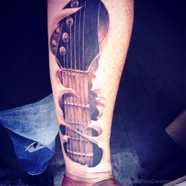 Cool Guitar Tattoo 