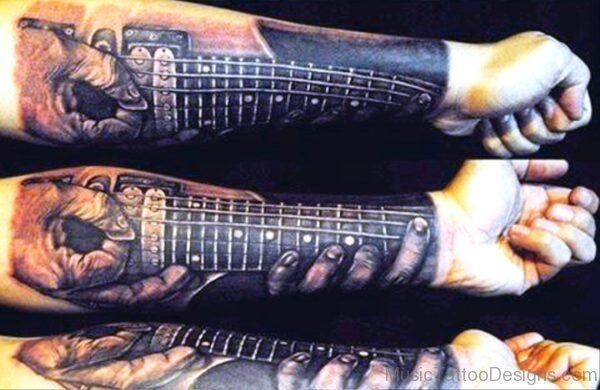 Creative Guitar Tattoo 