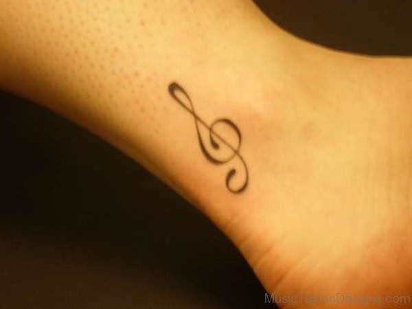 Cute Music Note Tattoo Design On Ankle