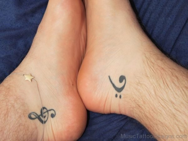 Cute Music Tattoo On Ankle