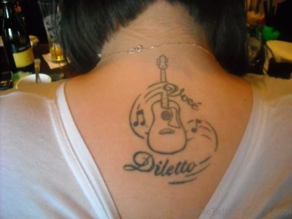 Diletto Music Notes With Guitar Tattoo