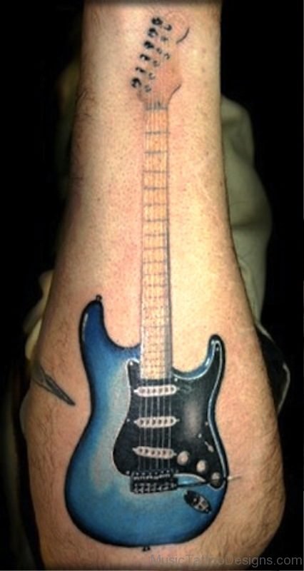 Electric Guitar Tattoo On Arm 