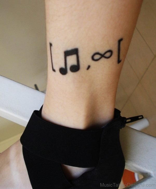 Elegant Music Tattoo On Ankle