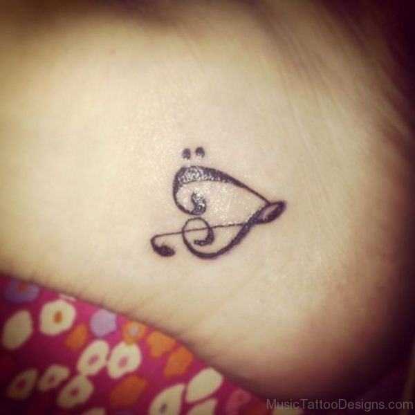 Excellent Music Heart Tattoo