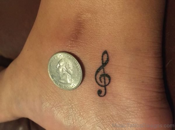 Excellent Music Tattoo On Ankle
