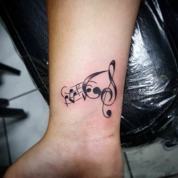 Fancy Music Notes Tattoo 