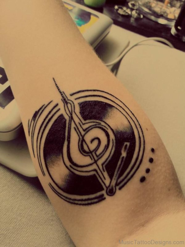 Graceful Music Tattoo On Arm