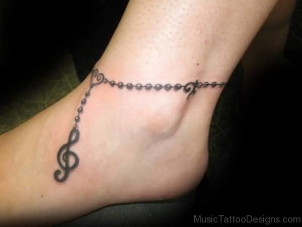 Great Music Tattoo On Ankle