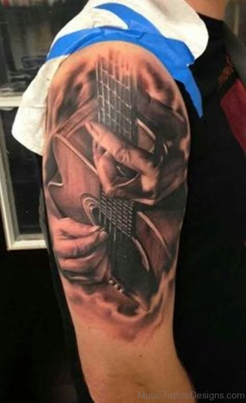 Guitar Music Tattoo 