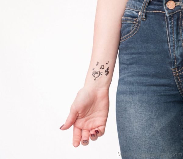 Heart And Music Notes Tattoo 