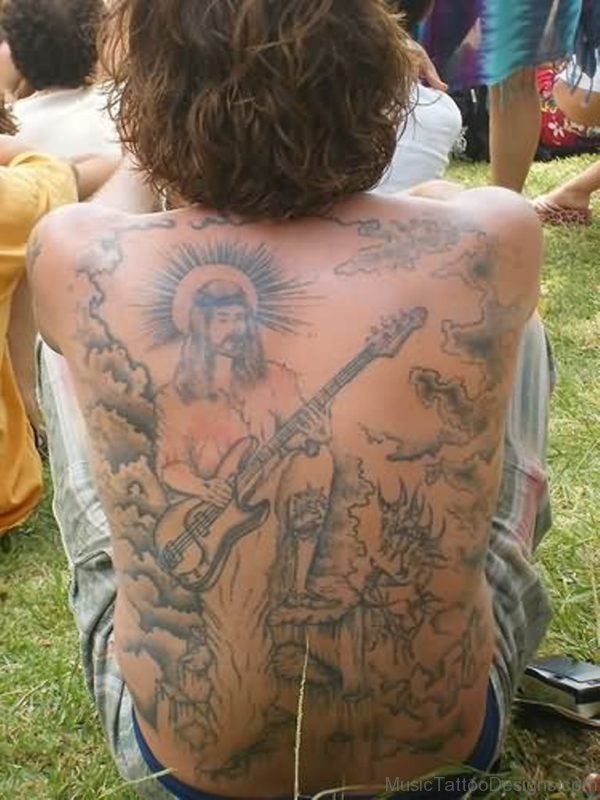 Jesus Guitar Tattoo