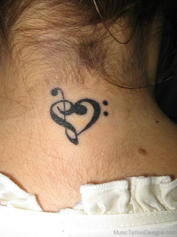 Love Music Nape Tattoo