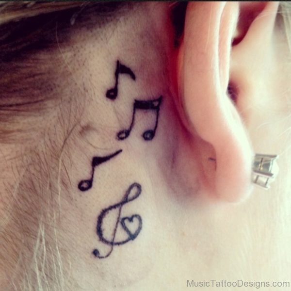 Lovely Music Note Tattoo Design
