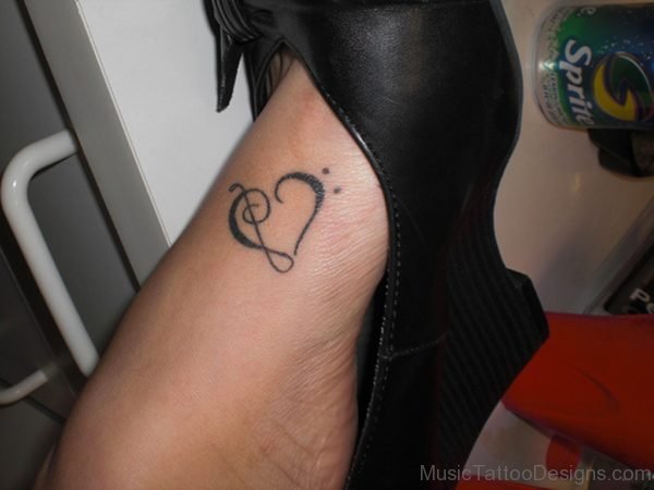 Music Notes Heart Tattoo Design