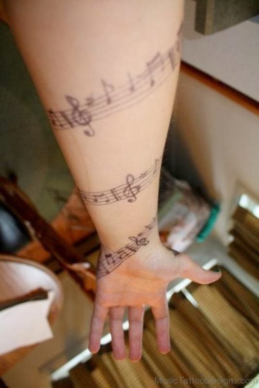 Music Rhythms Tattoo On Arm