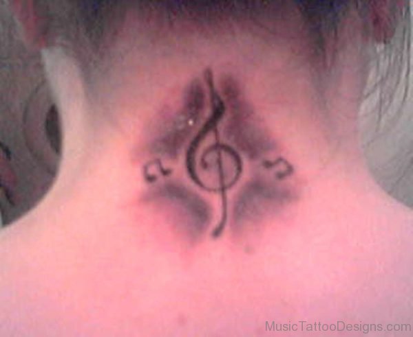 Music Rythmes Tattoo On Nape