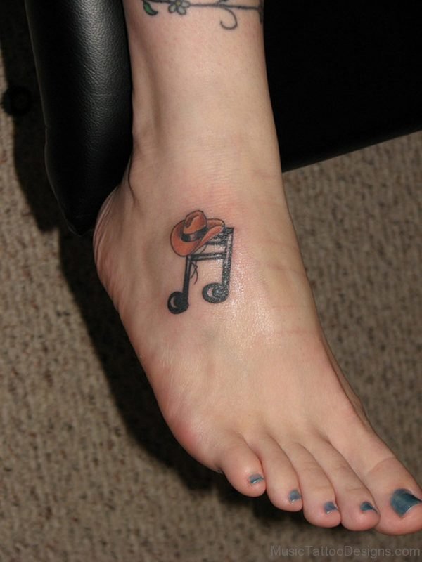 Music Symbols Foot Tattoo