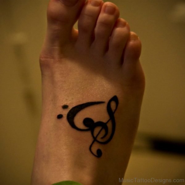 Music Tattoo Design For Foot