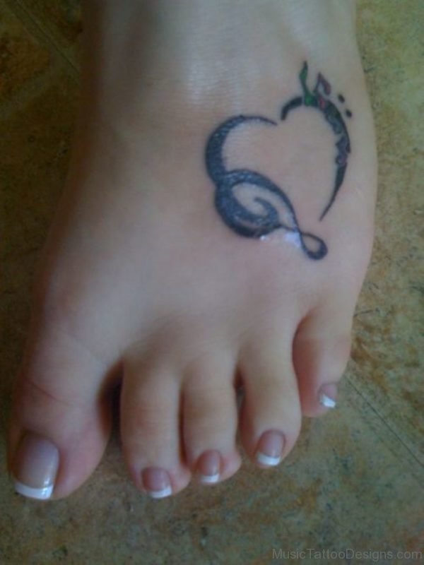 Music Tattoo Design On Foot