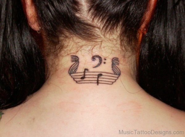 Music Tattoo On Nape