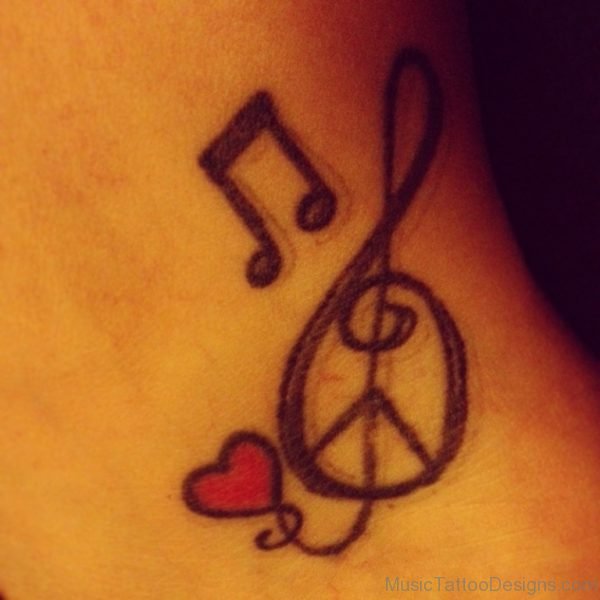 Musical Tattoo Design On Ankle