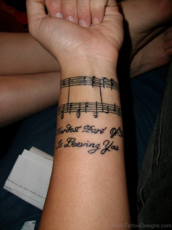 Musicals Notes Tattoo On Wrist 