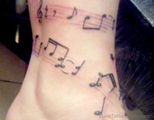 Nice Music Notes Tattoo