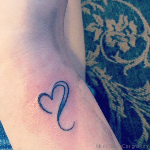 Peace Heart Music Tattoo On Wrist