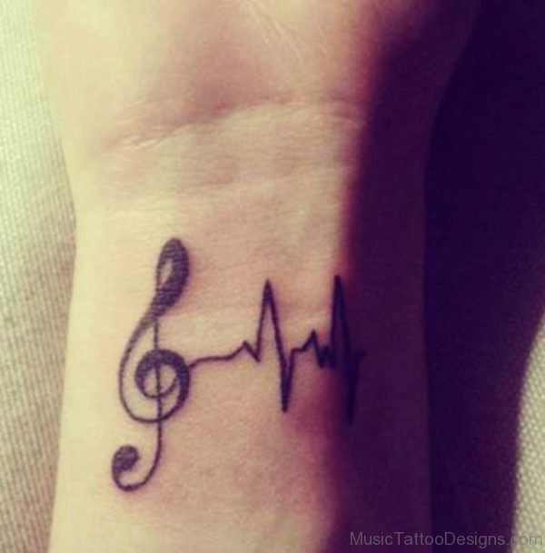 Pretty Music Heart Tattoo