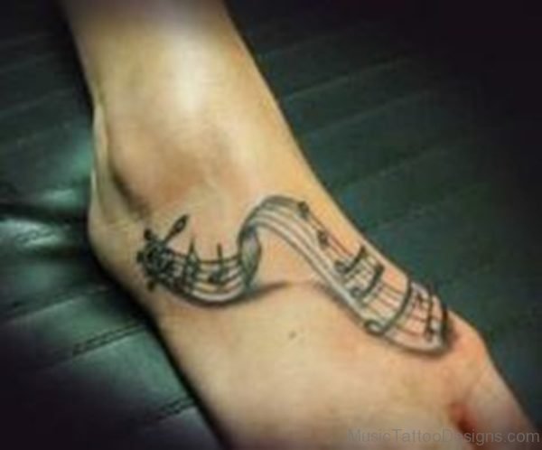 Pretty Music Tattoo On Ankle