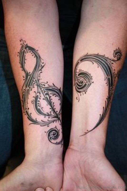 Rare Music Tattoo On Arm