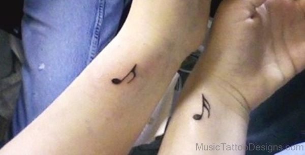 Small Music Note Tattoo On Wrist 