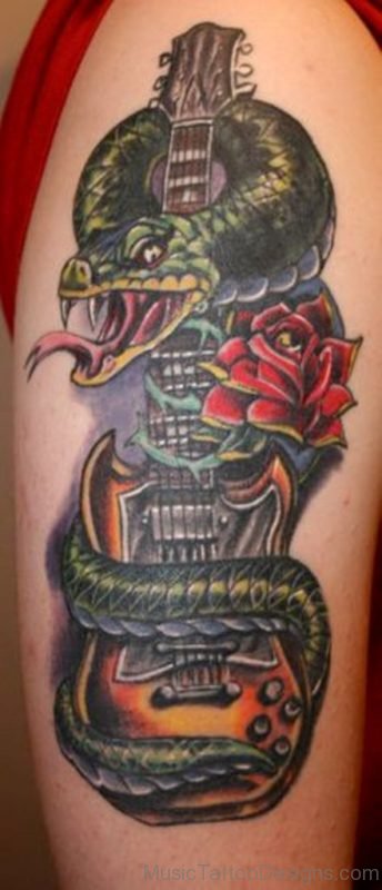 Snake And Guitar Tattoo