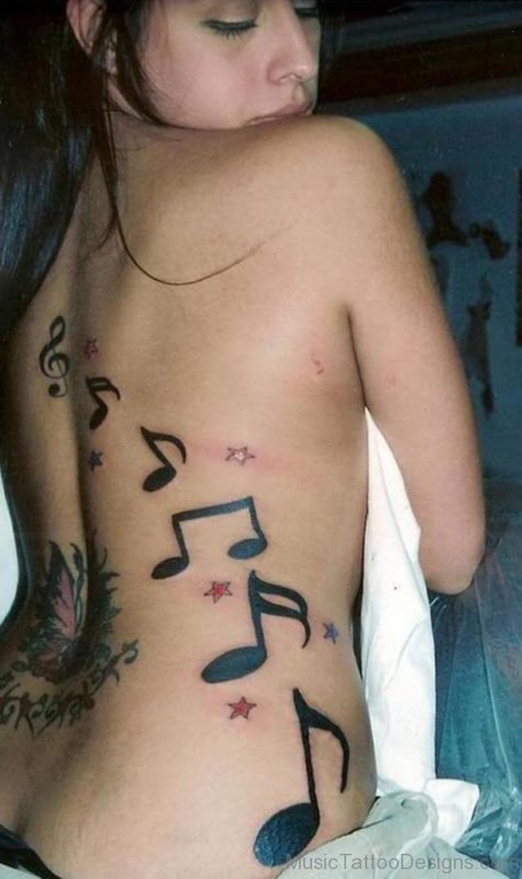 Stars and Music Notes Tattoo